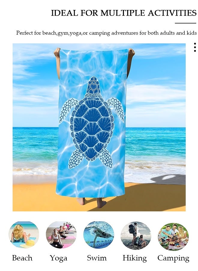 DUNISO Oversized Beach Towel, 150*75cm Microfiber Beach Towels, Quick Dry Towel for Swimmers Sand Proof Beach Towels for Adults Kids, Cool Pool Towels Beach Accessories Absorbent Towel for Travel Swim Yoga - Image 4
